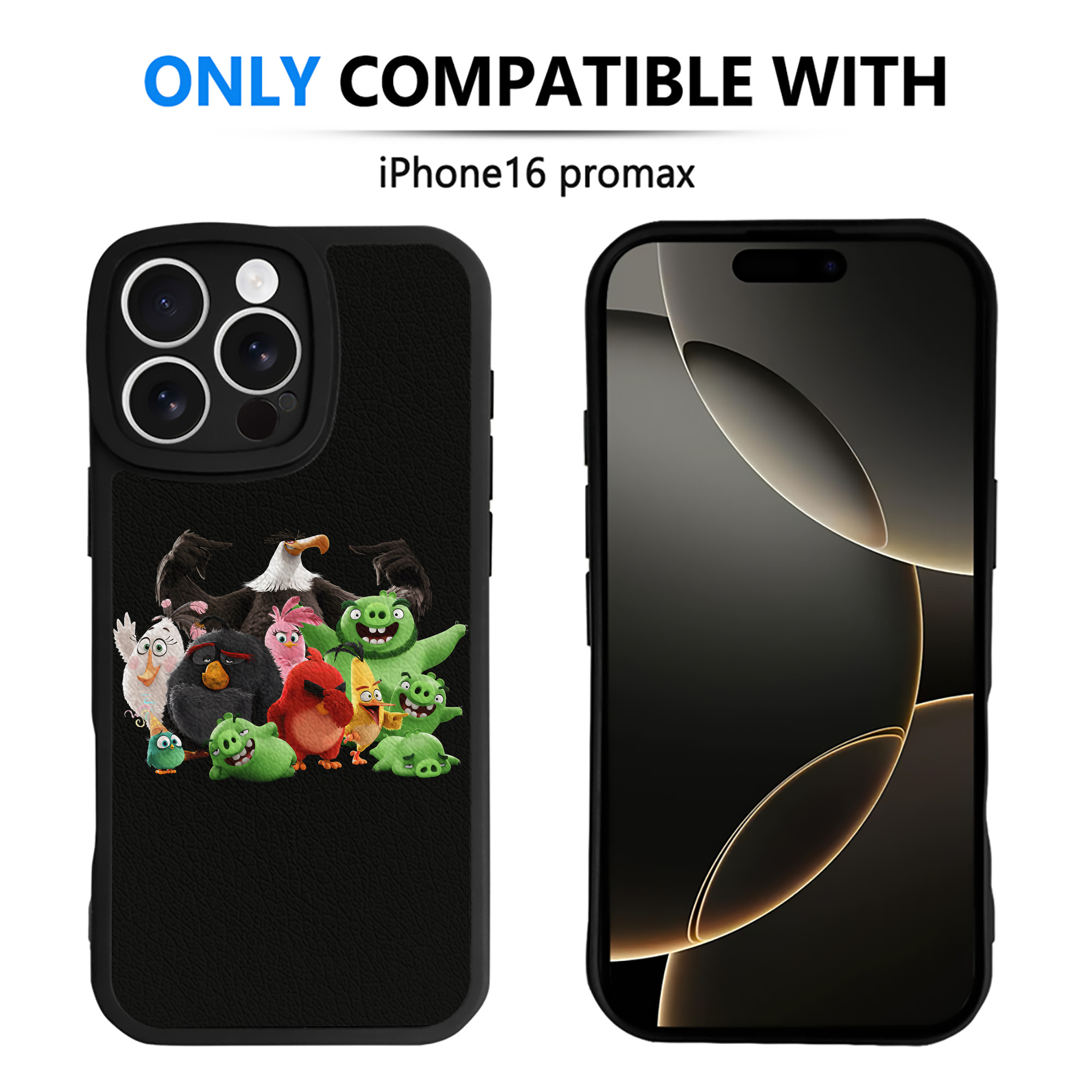（画像用） Angry Birds アングリーバード 【iPhone 16シリーズ対応】シリコンスマホケース（レザー調） 材質：シリコン
